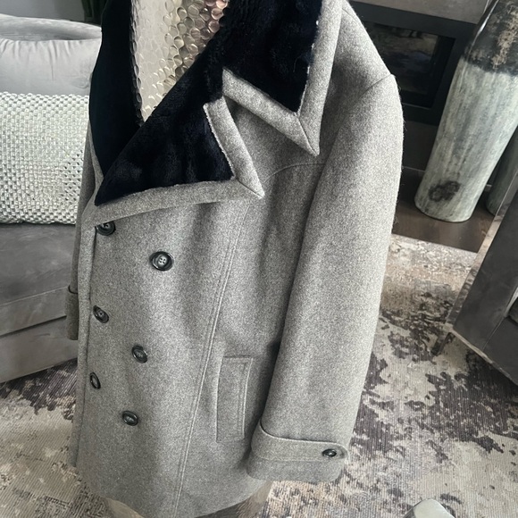 Mens best vintage Sterling Stall hipster grey and faux fur jacket coat large - Picture 10 of 16